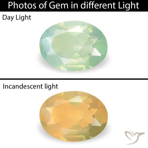 0.12ct Natürlicher Hellgelb Grün Alexandrit, Oval, VVS-VS