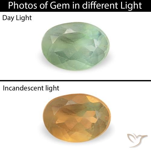 0.12ct Natürlicher Salbeigrün Alexandrit, Oval, VVS-VS
