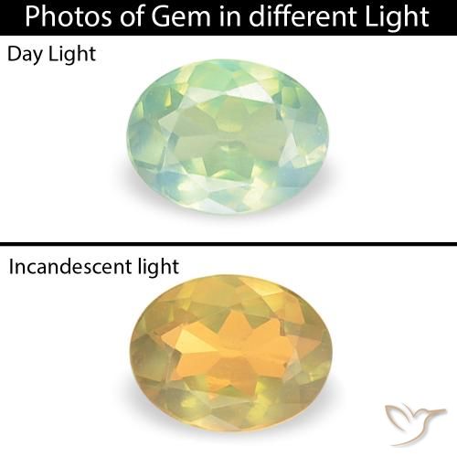 0.10ct Natürlicher Helles Birnengrün Alexandrit, Oval, VVS-VS