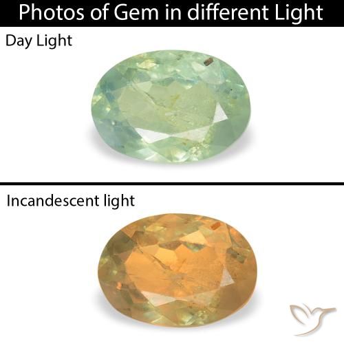 0.49ct Natürlicher Sehr helles Grün Alexandrit, Oval, SI