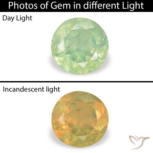 0.28ct Natürlicher Blasses Birnengrün Alexandrit, Runden, VS-SI