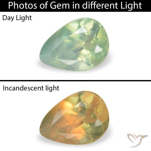 0.13ct Natürlicher gelb-grün Alexandrit, Birnenform, VS