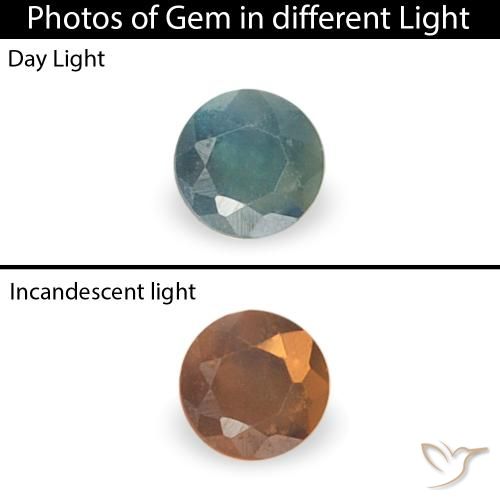 0.03ct Natürlicher grün-blau Alexandrit, Runden, VS