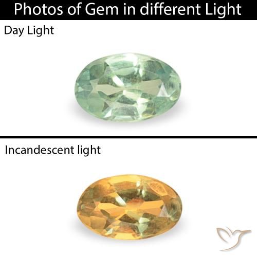 0.06ct Natürlicher Medium Light-Green Alexandrit, Oval, VS