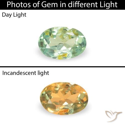 0.05ct Natürlicher Hellgelb Grün Alexandrit, Oval, VS
