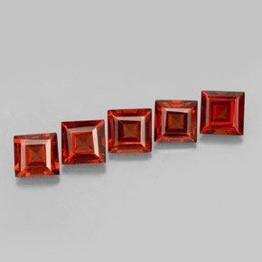  ct natürliche orange-rot Almandin-Granat-Edelsteine, Quadrat, VVS-VS