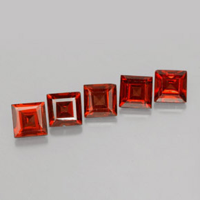  ct natürliche orange-rot Almandin-Granat-Edelsteine, Quadrat, VVS-VS