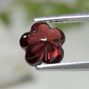 1,73 ctw natürlicher roter Almandin-Granat, Blumenschliff, Lichtdurchlässig
