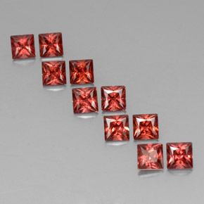  ct natürliche tiefrot Almandin-Granat-Edelsteine, Quadrat, VVS-VS