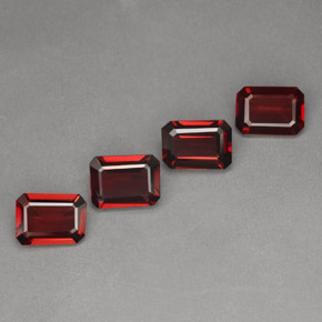  ct natürliche tiefrot Almandin-Granat-Edelsteine, Smaragdschliff, VVS