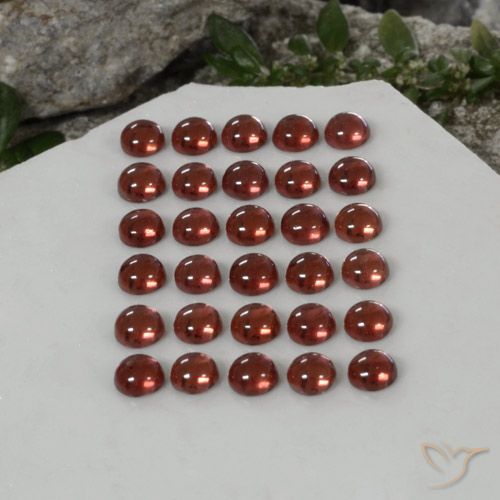 5.04ctw Natürlicher Tiefes Purpurrot Almandin-Granat, Runden, Transparent