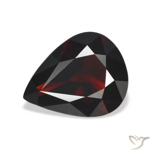 4.89ct Natürlicher dunkelrot Almandin-Granat, Birnenform, VVS-VS