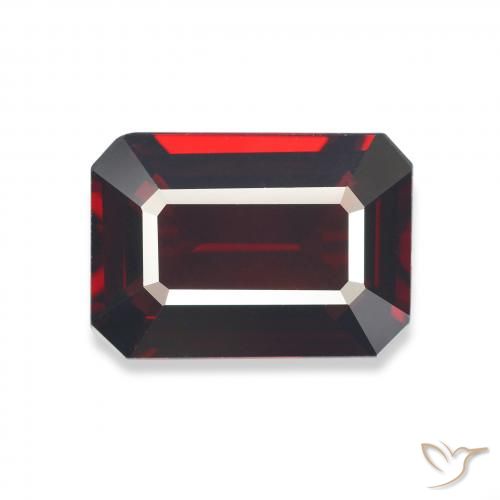 6.03ct Natürlicher tiefrot Almandin-Granat, Smaragdschliff, VVS-VS