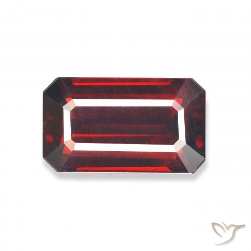 6.08ct Natürlicher tiefrot Almandin-Granat, Smaragdschliff, VVS-VS
