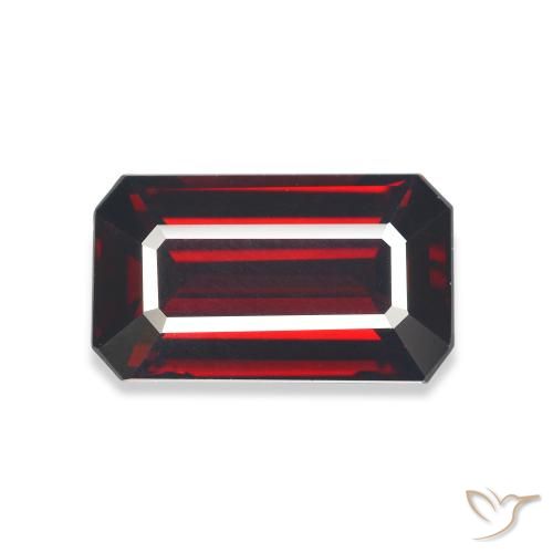 7.60ct Natürlicher tiefrot Almandin-Granat, Smaragdschliff, VVS-VS