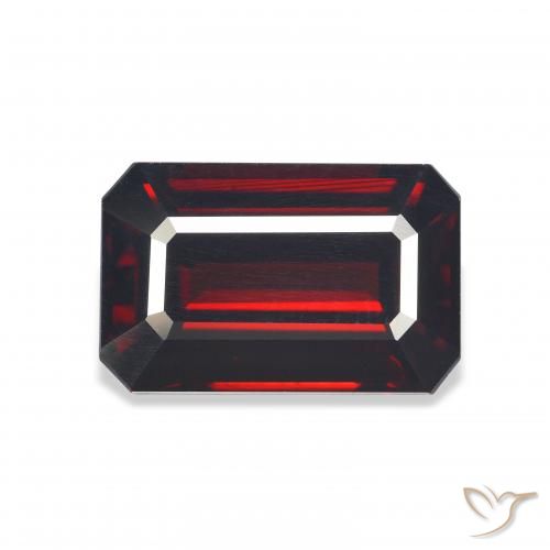 10.32ct Natürlicher tiefrot Almandin-Granat, Smaragdschliff, VVS-VS