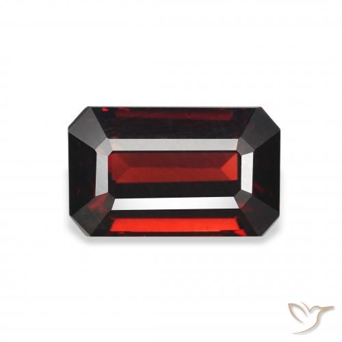 3.58ct Natürlicher tiefrot Almandin-Granat, Smaragdschliff, VVS