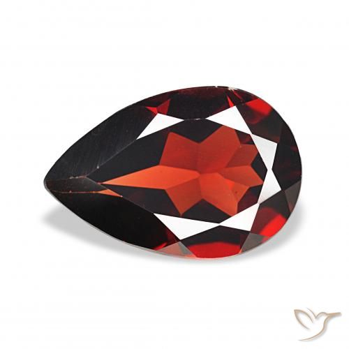 2.96ct dunkelrot Almandin-Granat, Birnenform, VS