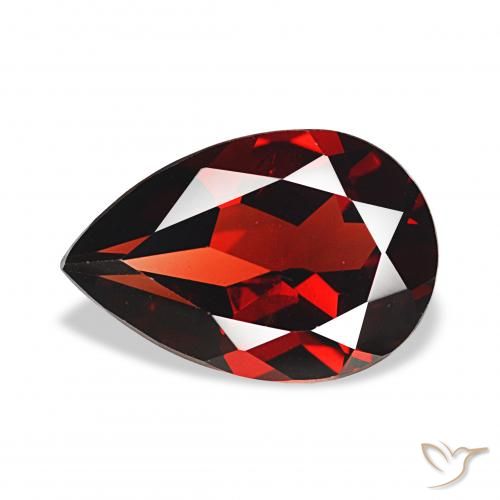 3.40ct dunkelrot Almandin-Granat, Birnenform, VVS