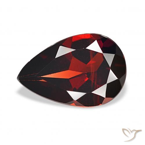 3.20ct tiefrot Almandin-Granat, Birnenform, VS