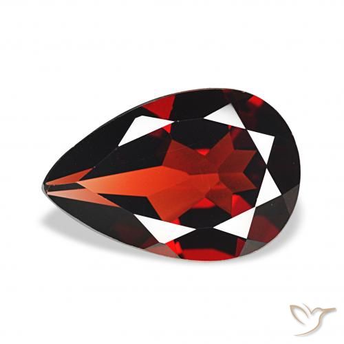 3.27ct dunkelrot Almandin-Granat, Birnenform, VS