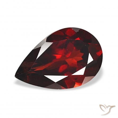 3.61ct tiefrot Almandin-Granat, Birnenform, VS