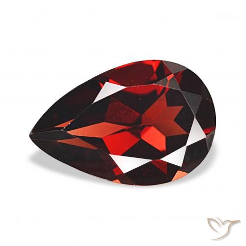 3.27ct Natürlicher tiefrot Almandin-Granat, Birnenform, VVS, Photo A