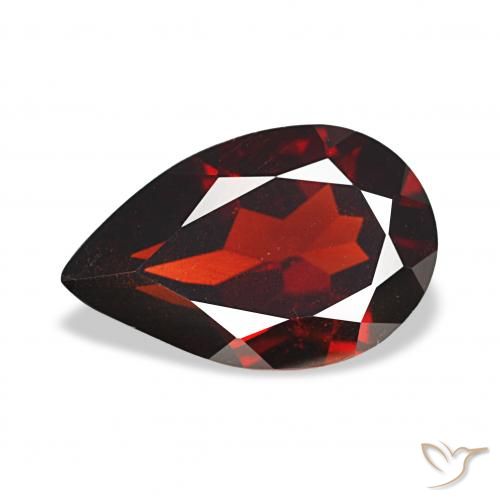 2.93ct tiefrot Almandin-Granat, Birnenform, VS
