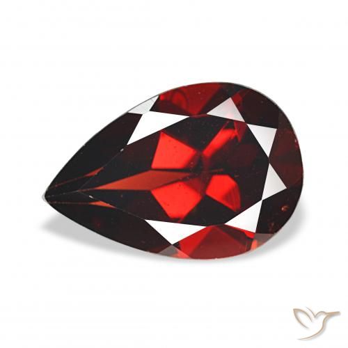 3.58ct dunkelrot Almandin-Granat, Birnenform, VS