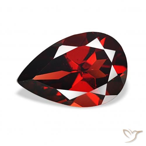 3.66ct dunkelrot Almandin-Granat, Birnenform, VVS-VS