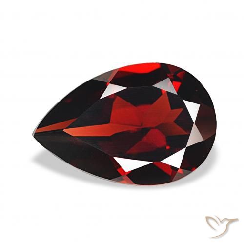 3.30ct tiefrot Almandin-Granat, Birnenform, VVS-VS