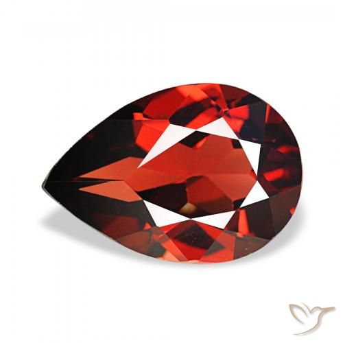 2.51ct tiefrot Almandin-Granat, Birnenform, VS