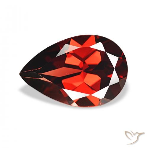 3.43ct dunkelrot Almandin-Granat, Birnenform, VS