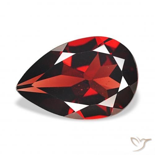 3.27ct dunkelrot Almandin-Granat, Birnenform, VVS-VS