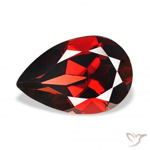 3.43ct tiefrot Almandin-Granat, Birnenform, VVS-VS