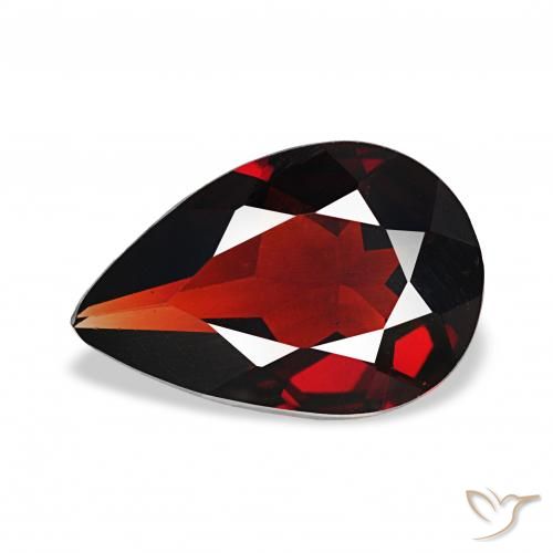 2.38ct dunkelrot Almandin-Granat, Birnenform, VVS
