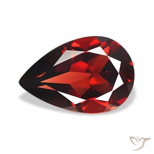 3.38ct tiefrot Almandin-Granat, Birnenform, VVS