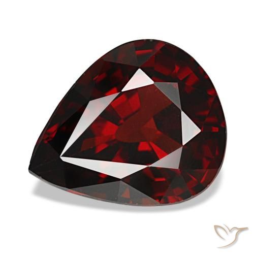 4.33ct Roter Almandin-Granat, Birnenform, VVS-VS