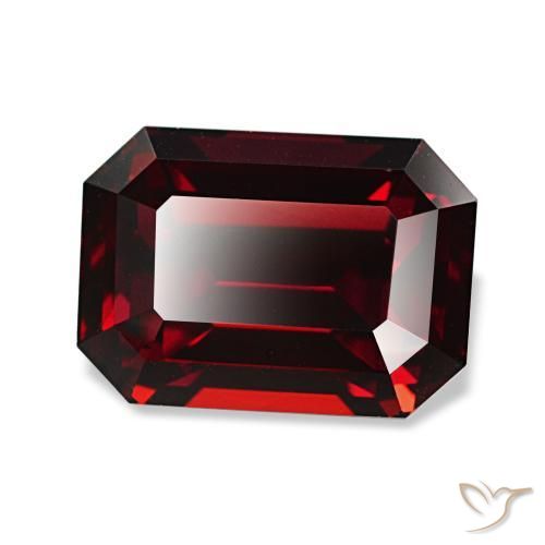 3,49 ctw natürlicher roter Almandin-Granat, Smaragdschliff, VVS