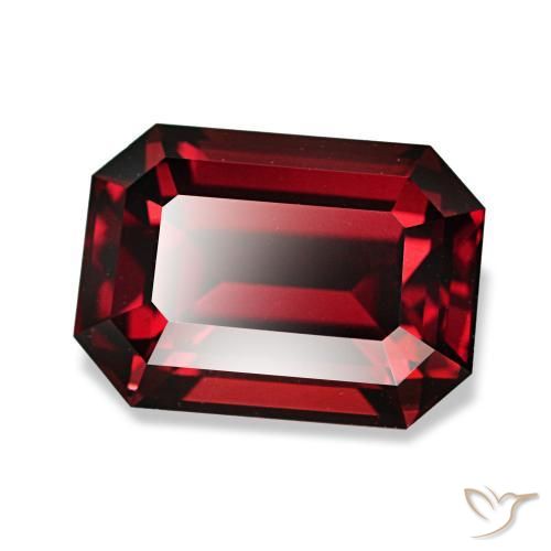 3,40 ctw natürlicher roter Almandin-Granat, Smaragdschliff, VVS