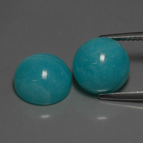  ct natürliche blauer Amazonit-Edelsteine, Rundschliff, Lichtundurchlässig
