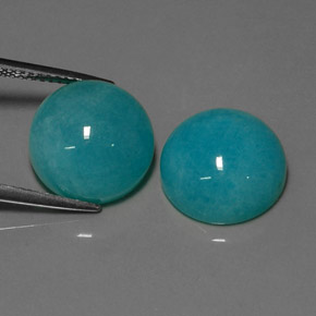  ct natürliche blauer Amazonit-Edelsteine, Rundschliff, Lichtundurchlässig