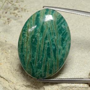 9,17 ctw natürlicher Mittleres bläuliches Grün Amazonit, Oval Schliff, Lichtundurchlässig