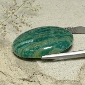 9,17 ctw natürlicher Mittleres bläuliches Grün Amazonit, Oval Schliff, Lichtundurchlässig