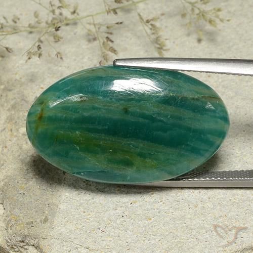 9,17 ctw natürlicher grün-blau Amazonit, Oval, Lichtdurchlässig