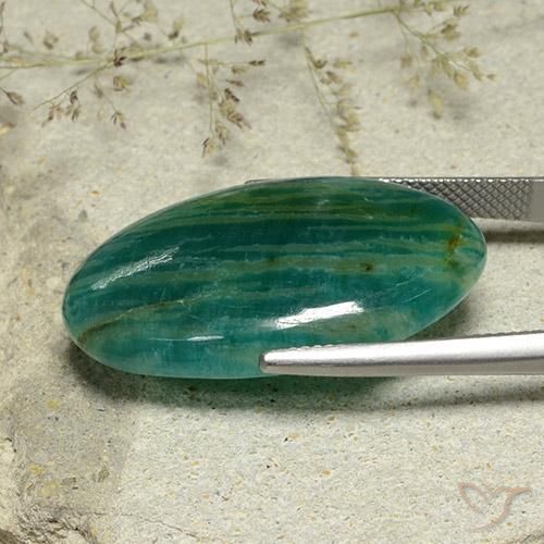 9,17 ctw natürlicher grün-blau Amazonit, Oval, Lichtdurchlässig