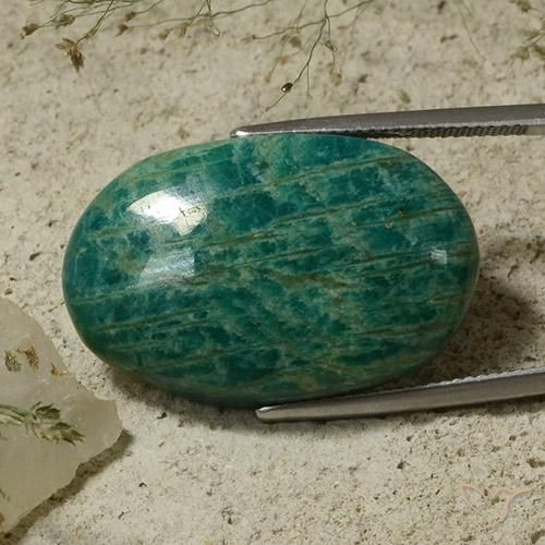 9,17 ctw natürlicher Blau-grün Amazonit, Oval, Lichtundurchlässig