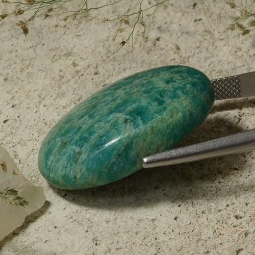 9,17 ctw natürlicher Blau-grün Amazonit, Oval, Lichtundurchlässig