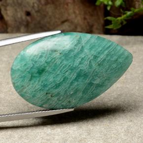 9,17 ctw natürlicher Mittleres bläuliches Grün Amazonit, Birnenform, Lichtundurchlässig