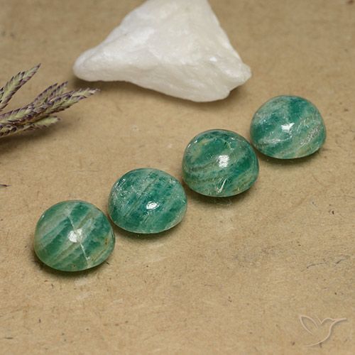 8.54 ct natürliche Kieferngrün Amazonit-Edelsteine, Runden, Lichtundurchlässig